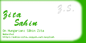 zita sahin business card