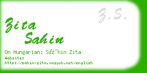 zita sahin business card